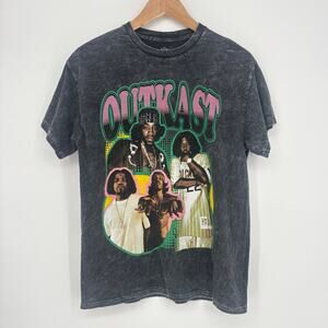 Outkast Y2K 100% Cotton Acid Wash Graphic Band Shirt Size M